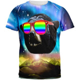 Rainbow Galaxy Bear All Over Adult T-Shirt