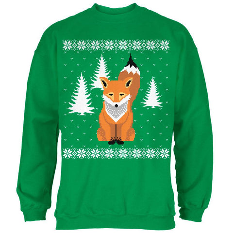 Big Fox Ugly Christmas Sweater Irish Green Adult Sweatshirt
