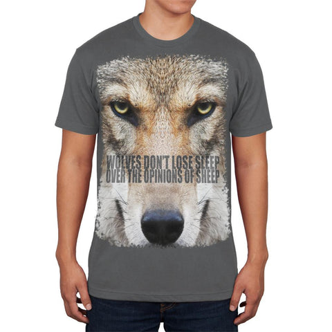 Wolves Sheep Opinions Quote Grey Adult Soft T-Shirt