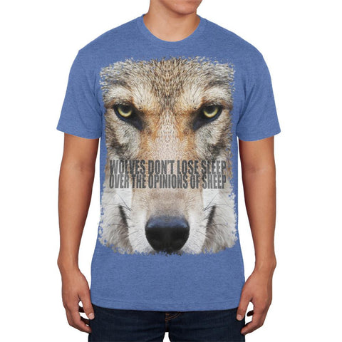 Wolves Sheep Opinions Quote Heather Blue Adult Soft T-Shirt