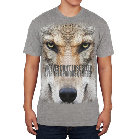 Wolves Sheep Opinions Quote Heather Grey Adult Soft T-Shirt