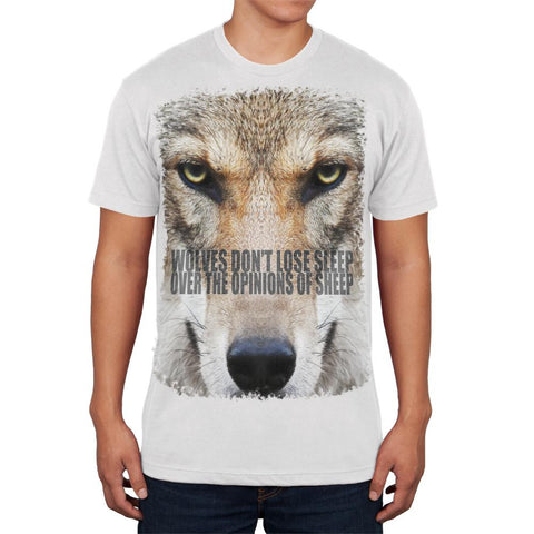 Wolves Sheep Opinions Quote White Adult Soft T-Shirt