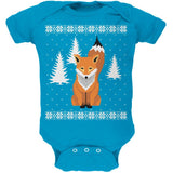 Big Fox Ugly Christmas Sweater Kelly Green Soft Baby One Piece