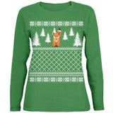 Fox Ugly Christmas Sweater Green Toddler Long Sleeve T-Shirt