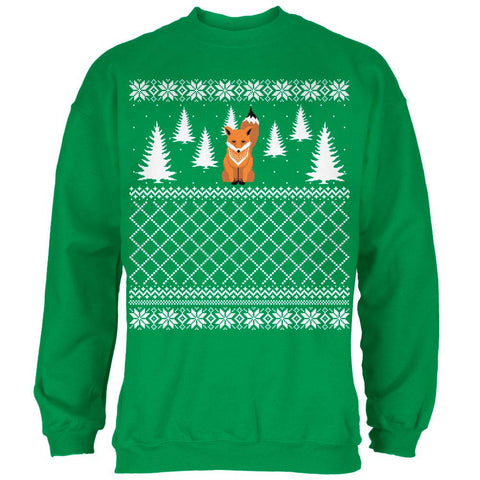 Fox Ugly Christmas Sweater Irish Green Adult Sweatshirt