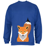 Winter Pixelated Fox Deep Royal Adult Hoodie