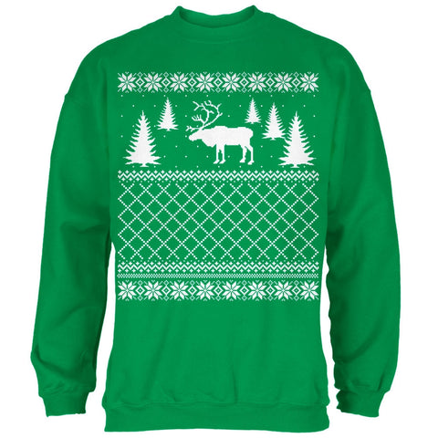 Elk Deer Ugly Christmas Sweater Irish Green Adult Sweatshirt