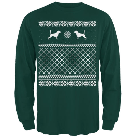 Beagle Ugly Christmas Sweater Forest Adult Long Sleeve T-Shirt