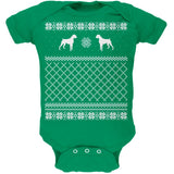 Boxer Ugly Christmas Sweater Kelly Green Soft Baby One Piece