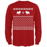 Bulldog Ugly Christmas Sweater Forest Adult Long Sleeve T-Shirt