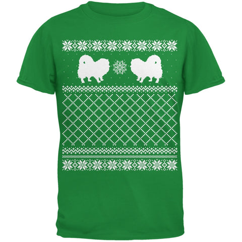 Pomeranian Ugly Christmas Sweater Irish Green Adult T-Shirt