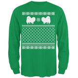 Pomeranian Ugly Christmas Sweater Forest Adult Long Sleeve T-Shirt