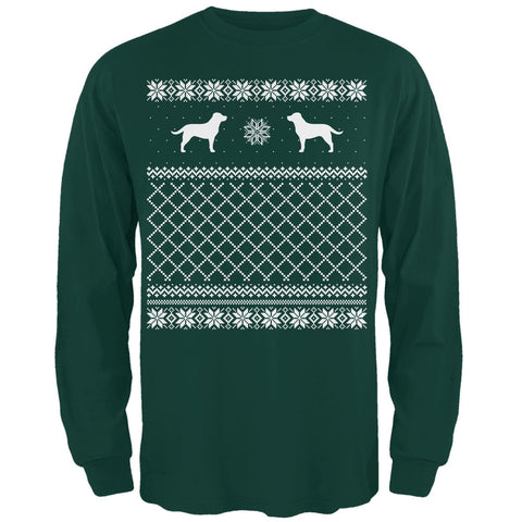 Chocolate Lab Ugly Christmas Sweater Forest Adult Long Sleeve T-Shirt
