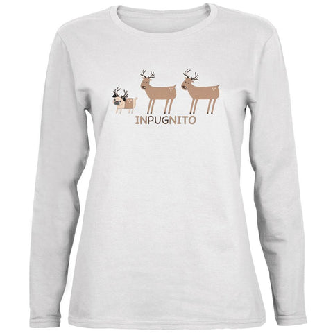 INPUGNITO Deer White Womens Long Sleeve T-Shirt