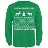 Reindeer Caribou Ugly Christmas Sweater Forest Adult Long Sleeve T-Shirt