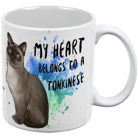My Heart Belongs Tonkinese Cat White All Over Coffee Mug