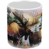 Moose Couple in Nature White All Over Coffee Mug