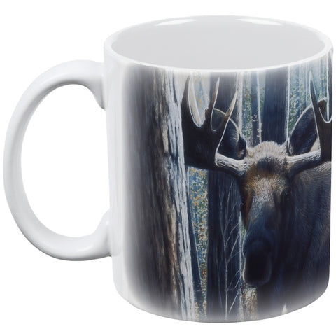 Moose King of the Northwoods White All Over Coffee Mug