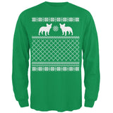 French Bulldog Ugly Christmas Sweater Forest Adult Long Sleeve T-Shirt