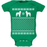 Goldendoodle Ugly Christmas Sweater Kelly Green Soft Baby One Piece