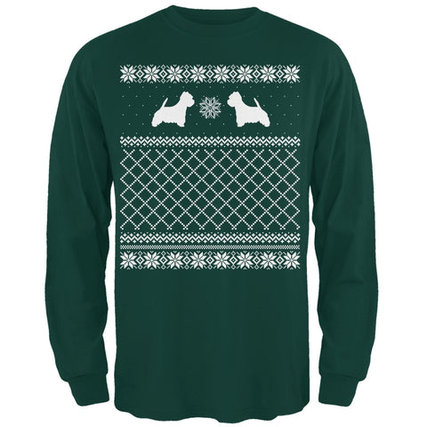 Westie Ugly Christmas Sweater Forest Adult Long Sleeve T-Shirt