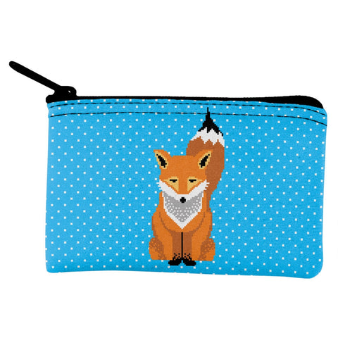 Winter Pixelated Fox Coin Purse