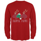 Christmas Santa Paws Dog Black Adult Long Sleeve T-Shirt