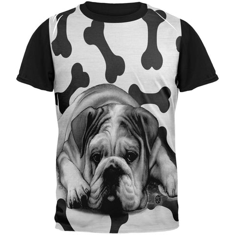 Bulldog and Bones Adult Black Back T-Shirt