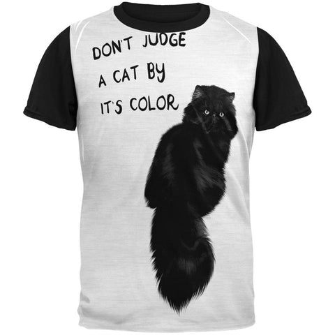 Don't Judge a Cat Adult Black Back T-Shirt