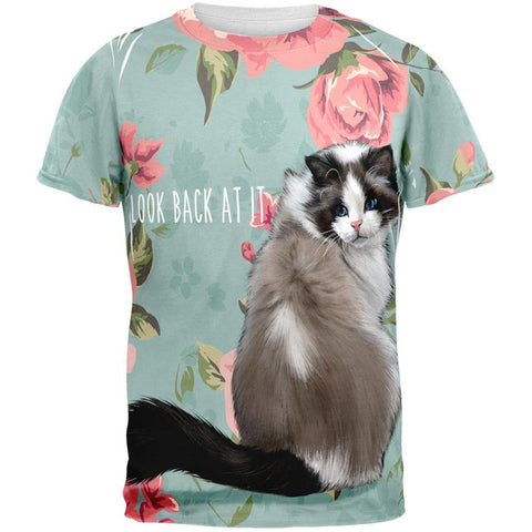 Look Back Cat All Over Adult T-Shirt