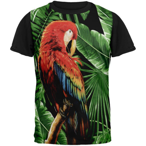 Tropical Parrot Adult Black Back T-Shirt