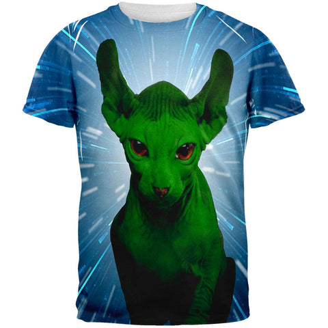 Ugly Hairless Cat of the Force All Over Adult T-Shirt