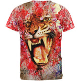 Painted Angry Tiger All Over Adult T-Shirt