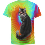 Trippy Hipno Cat All Over Adult T-Shirt