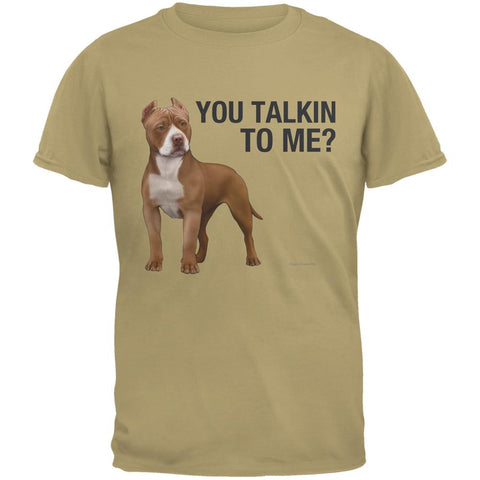 You Talkin To Me Dog Tan Adult T-Shirt