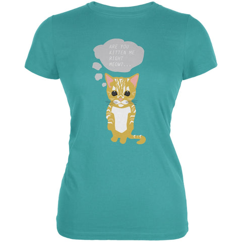 Kitten Me Aqua Juniors Soft T-Shirt