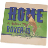 Home is Where My Boxer Is Set of 4 Square Sandstone Coasters