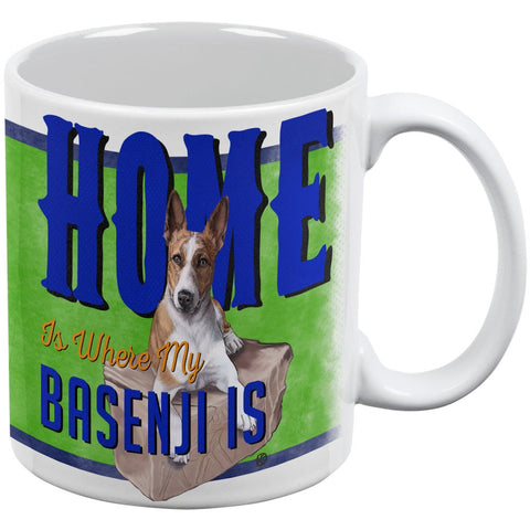 Home is Where My Basenji Is White All Over Coffee Mug