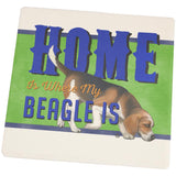 Home is Where My Beagle Is Square Sandstone Coaster