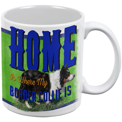 Home is Where My Border Collie Is White All Over Coffee Mug