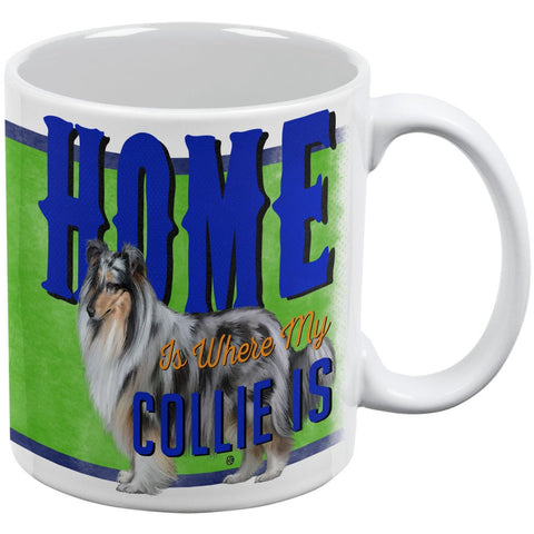 Home is Where My Collie Is White All Over Coffee Mug