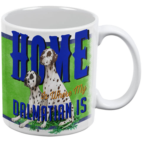 Home is Where My Dalmatian Is White All Over Coffee Mug