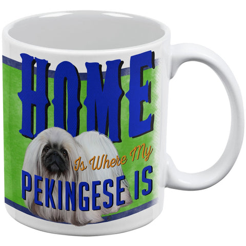 Home is Where My Pekingese Is White All Over Coffee Mug