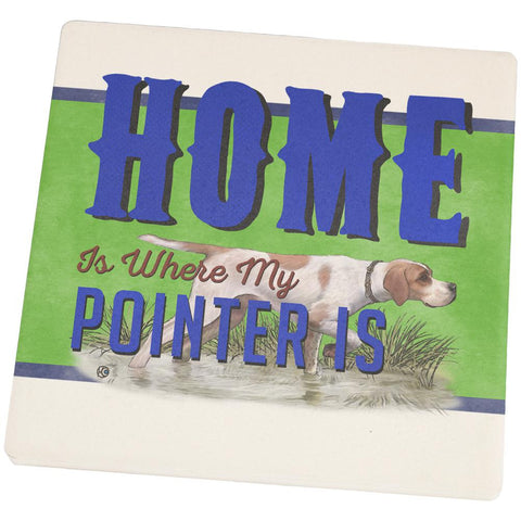 Home is Where My Pointer Is Set of 4 Square Sandstone Coasters