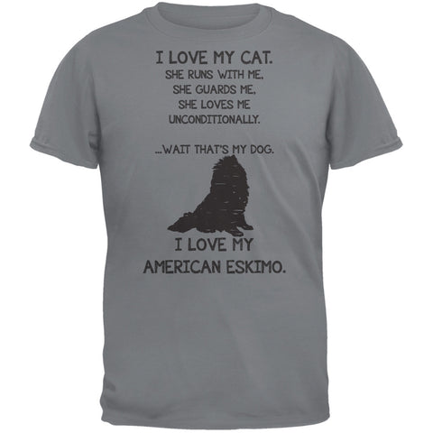 I Love My American Eskimo Gravel Grey Girl Adult T-Shirt