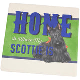 Home is Where My Scottie Scottish Terrier Is Set of 4 Square Sandstone Coasters