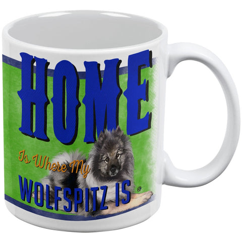 Home is Where My Wolfspitz Is White All Over Coffee Mug