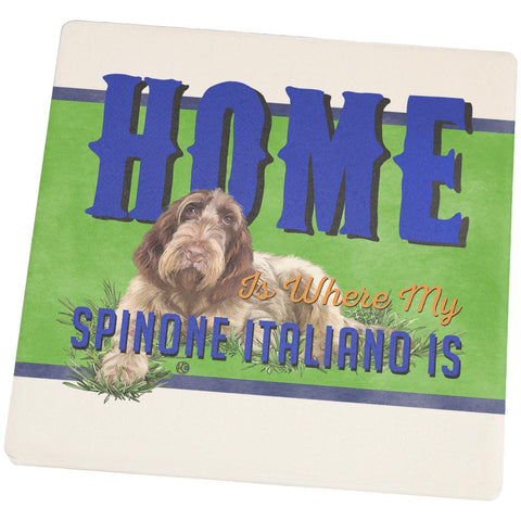 Home is Where My Spinone Italiano Is Square Sandstone Coaster