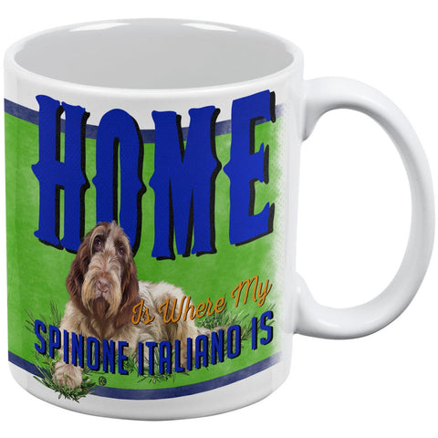 Home is Where My Spinone Italiano Is White All Over Coffee Mug