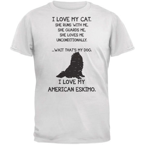 I Love My American Eskimo Girl White Adult T-Shirt